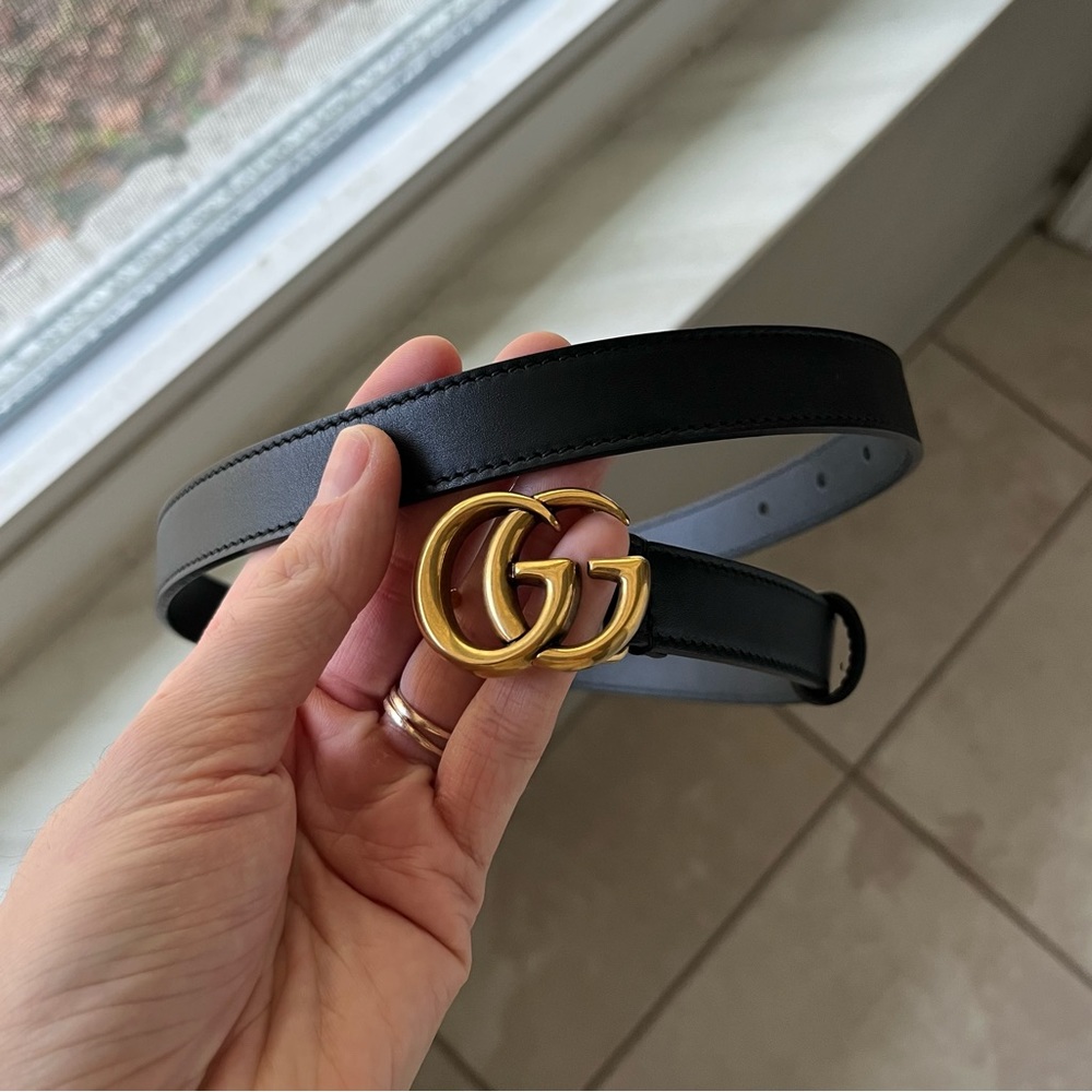 Gucci GG Leather Belt in black